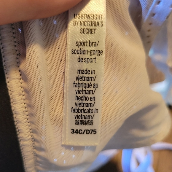 Victoria's Secret White Black criss Cross Straps Lightweight Sports Bra - Picture 5 of 5